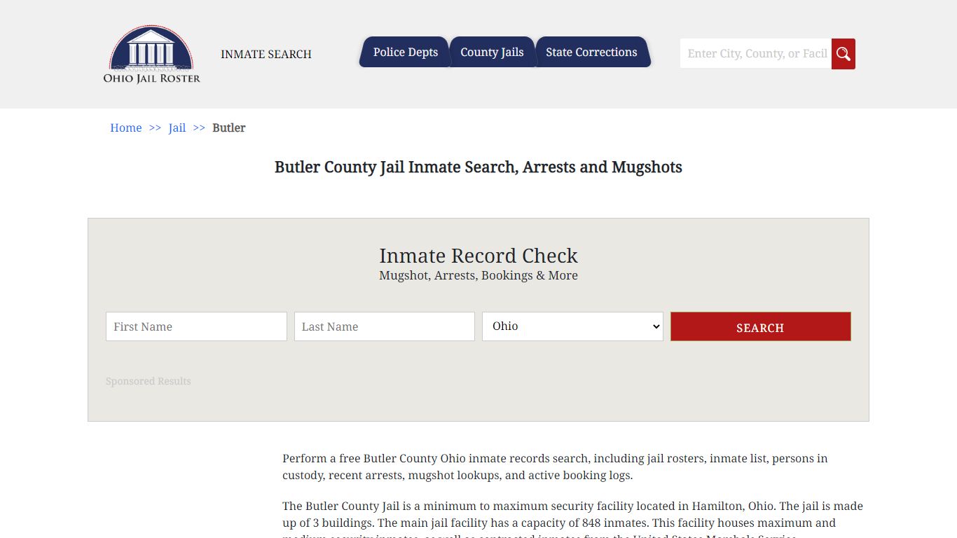 Butler County Jail Inmate Search, Arrests and Mugshots